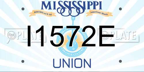 I1572E Mississippi License Plate