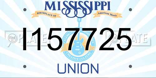 I157725 Mississippi License Plate