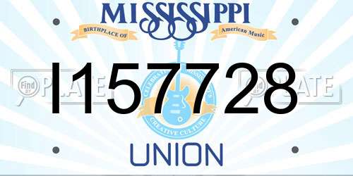 I157728 Mississippi License Plate