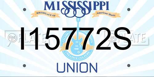 I15772S Mississippi License Plate