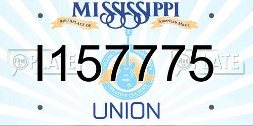 I157775 Mississippi License Plate