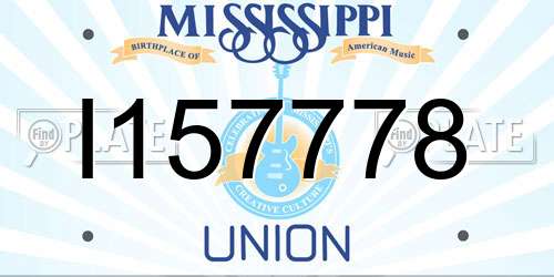 I157778 Mississippi License Plate