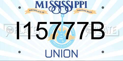 I15777B Mississippi License Plate
