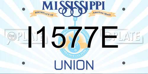 I1577E Mississippi License Plate