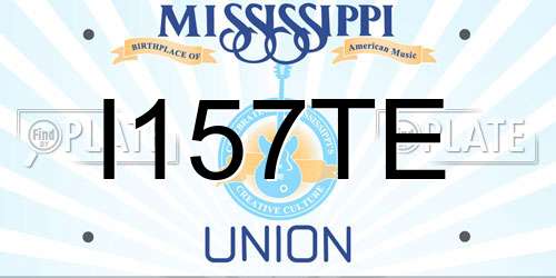 I157TE Mississippi License Plate