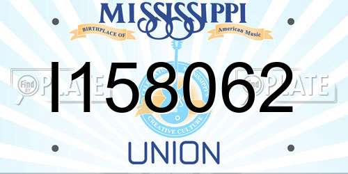 I158062 Mississippi License Plate