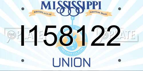 I158122 Mississippi License Plate
