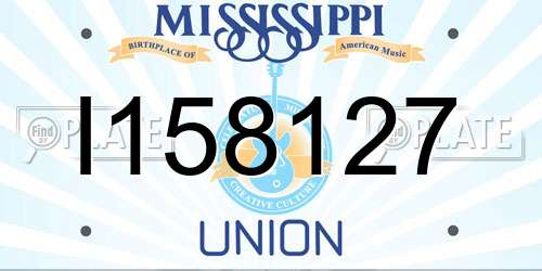 I158127 Mississippi License Plate
