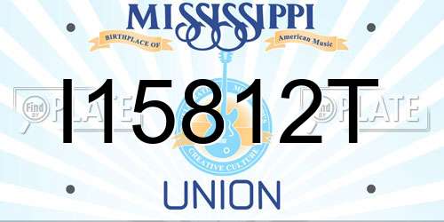 I15812T Mississippi License Plate