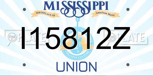 I15812Z Mississippi License Plate