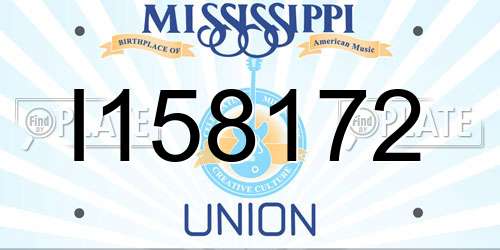 I158172 Mississippi License Plate