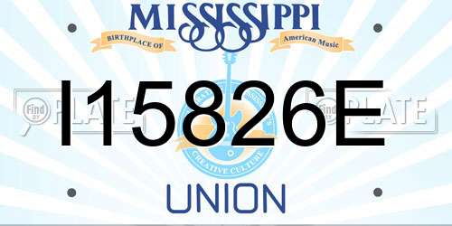 I15826E Mississippi License Plate