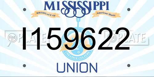 I159622 Mississippi License Plate