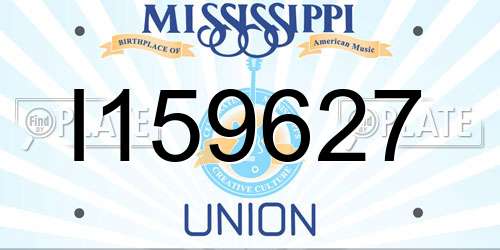 I159627 Mississippi License Plate