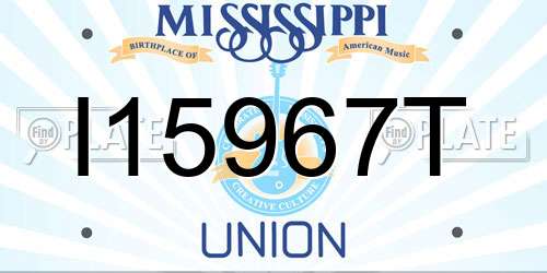 I15967T Mississippi License Plate