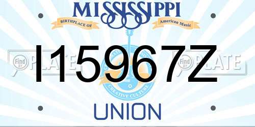 I15967Z Mississippi License Plate