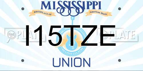 I15TZE Mississippi License Plate