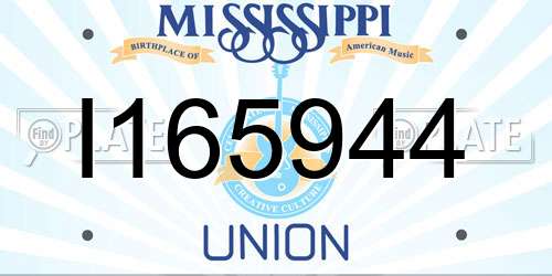 I165944 Mississippi License Plate