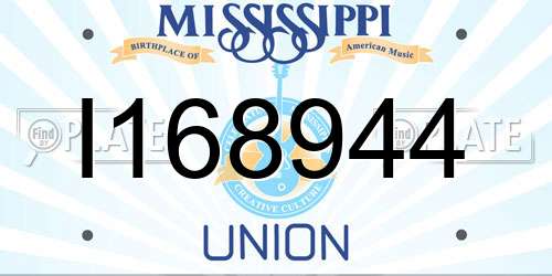 I168944 Mississippi License Plate