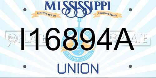 I16894A Mississippi License Plate