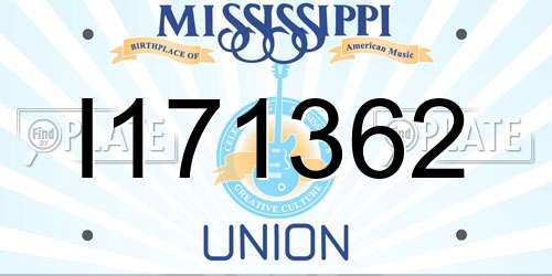 I171362 Mississippi License Plate