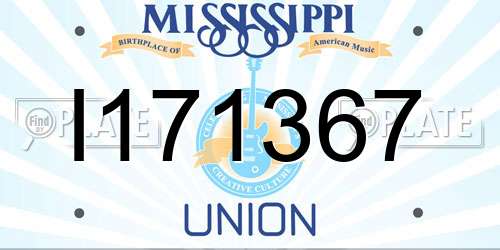 I171367 Mississippi License Plate