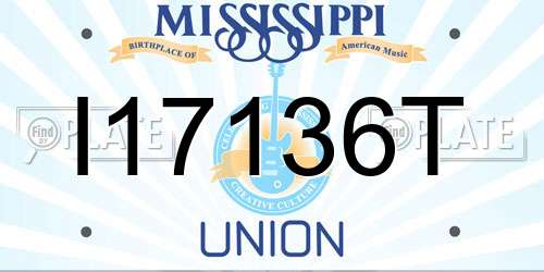 I17136T Mississippi License Plate