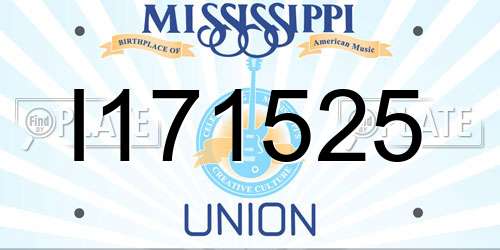I171525 Mississippi License Plate