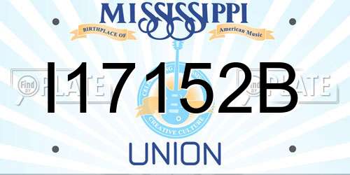 I17152B Mississippi License Plate