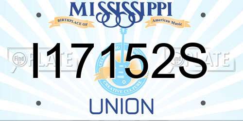 I17152S Mississippi License Plate