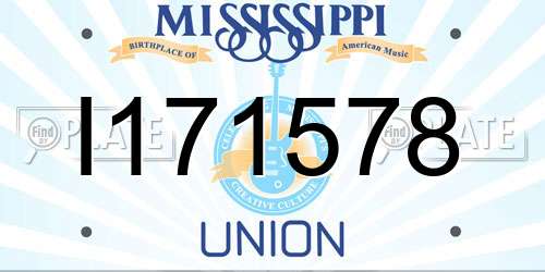 I171578 Mississippi License Plate