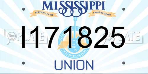 I171825 Mississippi License Plate