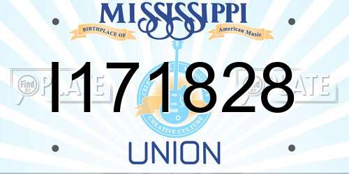 I171828 Mississippi License Plate