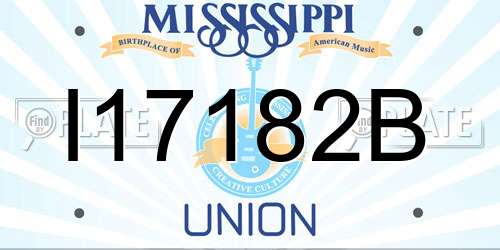 I17182B Mississippi License Plate