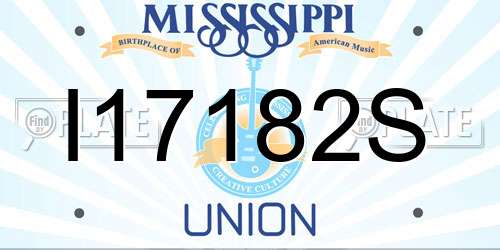 I17182S Mississippi License Plate