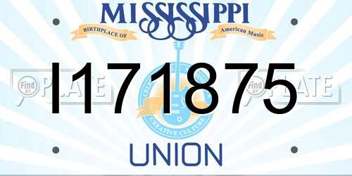 I171875 Mississippi License Plate