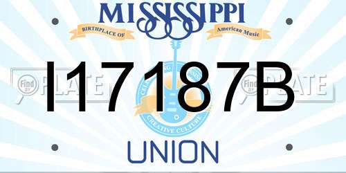 I17187B Mississippi License Plate