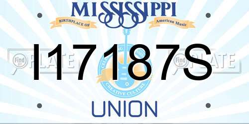 I17187S Mississippi License Plate