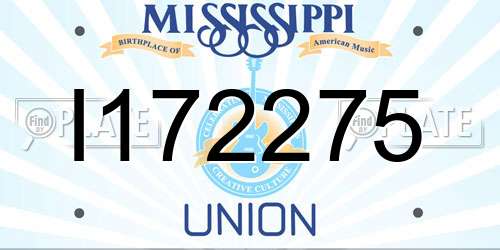 I172275 Mississippi License Plate