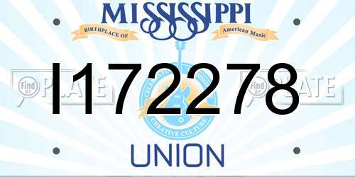 I172278 Mississippi License Plate