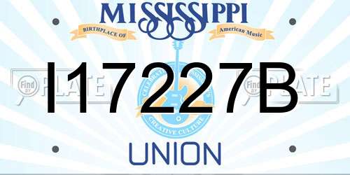 I17227B Mississippi License Plate