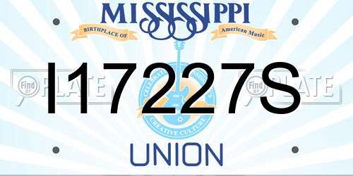 I17227S Mississippi License Plate