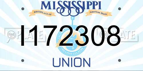 I172308 Mississippi License Plate