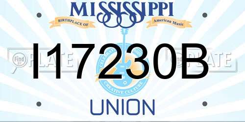 I17230B Mississippi License Plate