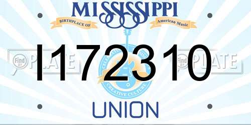 I172310 Mississippi License Plate