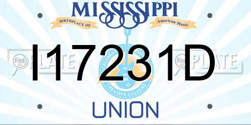 I17231D Mississippi License Plate