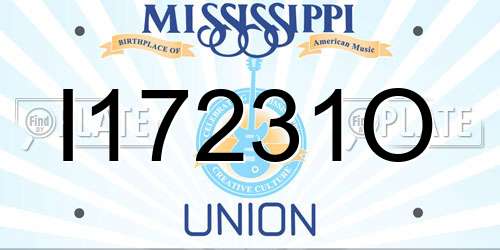 I17231O Mississippi License Plate