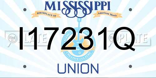 I17231Q Mississippi License Plate