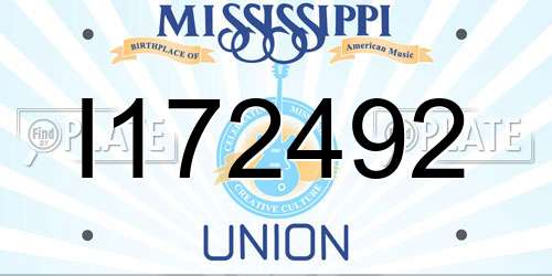 I172492 Mississippi License Plate