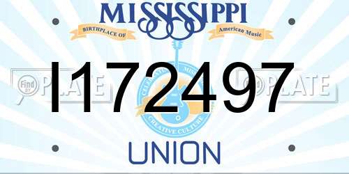 I172497 Mississippi License Plate